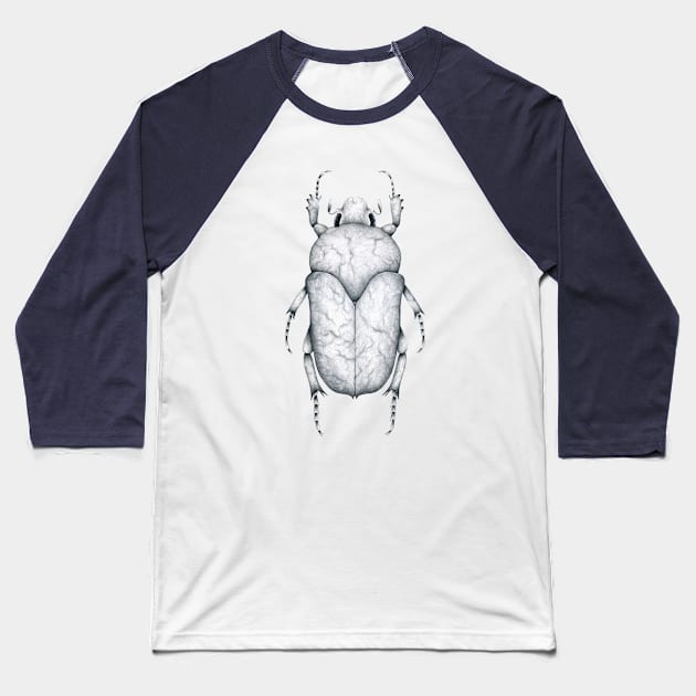 Marble Beetle Baseball T-Shirt by illucalliart